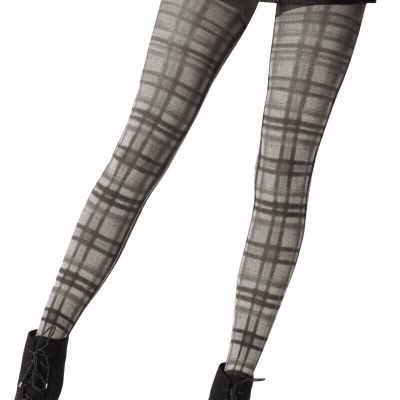 Pretty Polly Fashion Printed Tartan Tight Grey Mix - PNAWC1