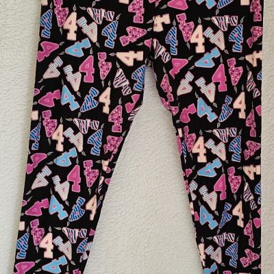 Womens Leggings Pants Size Tall & Curvy LuLaRoe Multicolor 4 Sueded NEW