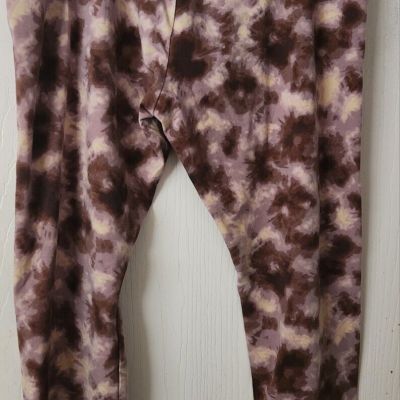 Logo By Lori Goldstein Tie Dye Leggings Sz XLP Cotton Spandex Lounge Comfort EUC