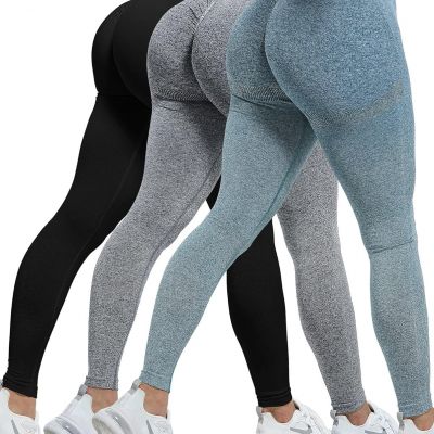 3 Piece Workout Leggings Set for Women, Gym Scrunch Butt Lifting Seamless