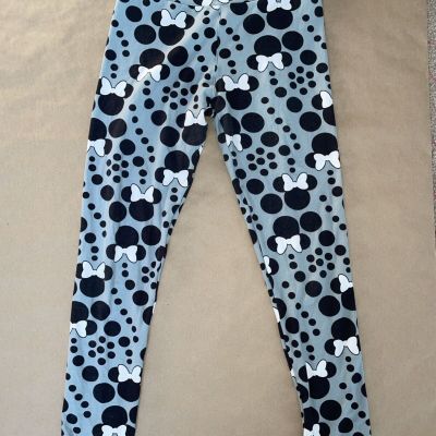 lularoe leggings women's one size Minnie Mouse Mickey Disney gray grey black