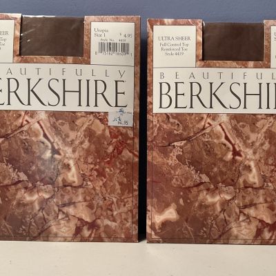 Beautifully Berkshire All Day Pantyhose Lot of 2 Sz 1 Utopia Vintage 1990s 4419