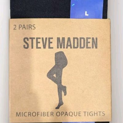 Steve Madden Women's Microfiber Opaque Tights 2 Pairs Size: S.M.L.XL