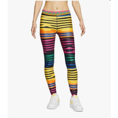 Nike Sportswear NSW Striped Colorful Rainbow Athletic Athleisure Stretch Workout