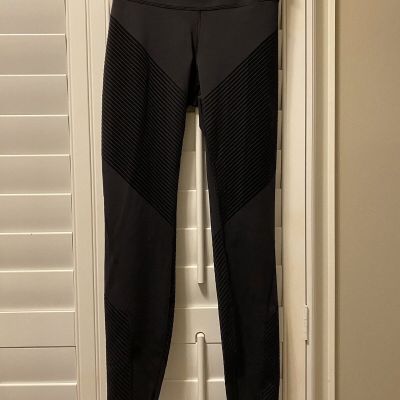 Gap Fit Leggings Yoga Pants Sculpt Compression Women's X-Small Striped Black