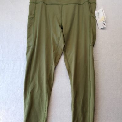 Z By Zella Leggings Womens XL Green Activewear Pull On Stretch Workout