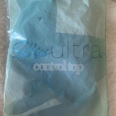 Silkies Ultra Control Top Pantyhose Ultra Sheer Legs Large Navy Blue 030307