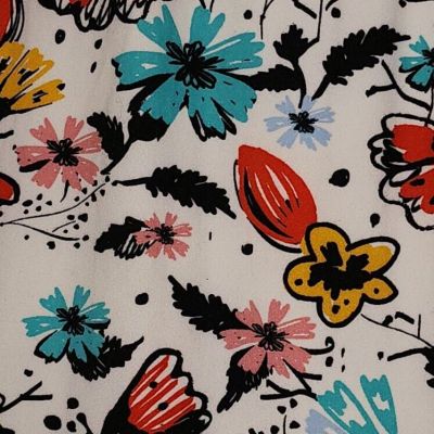 White Leggings W/ Butterflies & Flowers Leggings Depot Sz (3x-5x) EUC