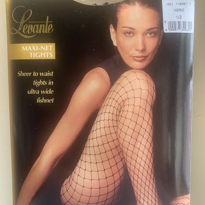 LEVANTE ITALIAN IMPORT Maxi Fish Net BLACK Tights-Size S/M