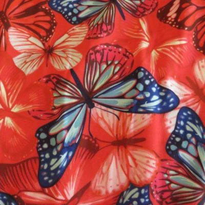 NEW Fabulegs BUTTERFLY Red LEGGINGS Ladies Sz XL 22+ Bright Color Flutter Plus