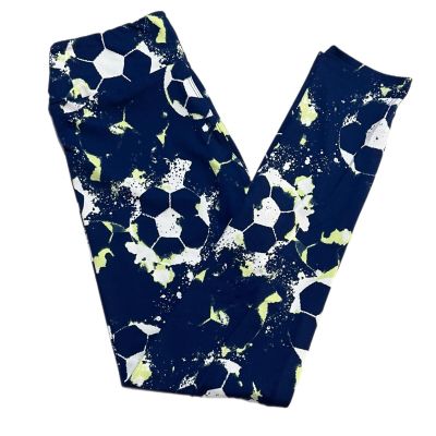 TC2 LuLaRoe Leggings  ~ SOCCER BALLS PATTERN ~ Sizes 20-26 Tall & Curvy 2; navy