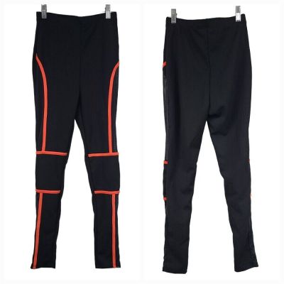 Fashion Nova Running Start Mesh Leggings Black/Orange XS 0/1 High Rise Pant