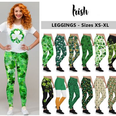 Irish St. Patrick's Day Leggings #1 -  Green Lucky Ireland Fashion Leggings Gift