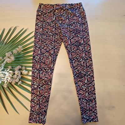 Lularoe Size Tc Tall And Curvy Fire Look Orange Yellow Black Leggings Geometric