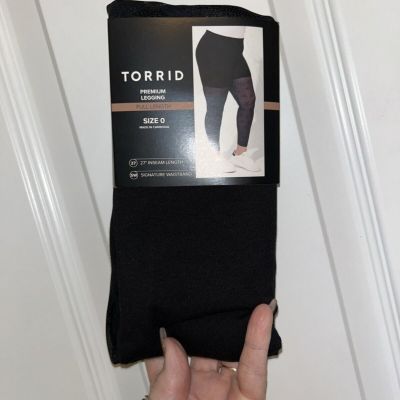 New! Torrid Flocked Tony  Star Leggings Plus Size 0 Black Sheer