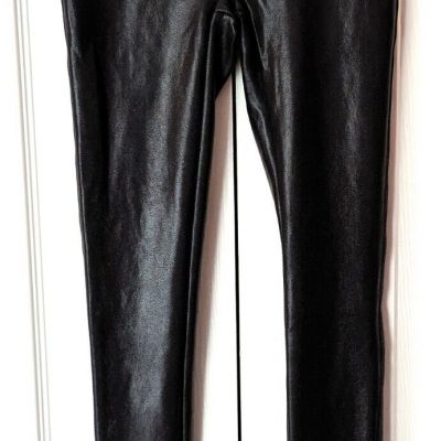 Spanx by Sara Blakely Faux Leather Black Leggings Womens XS