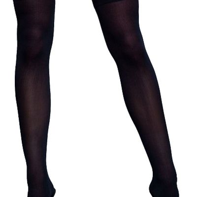 Black Opaque Nylon Thigh High Tights (made by Be Wicked) sexy hosiery stockings