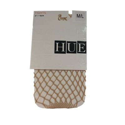 NWT HUE BOLD Fishnet Tights Size M/L Natural