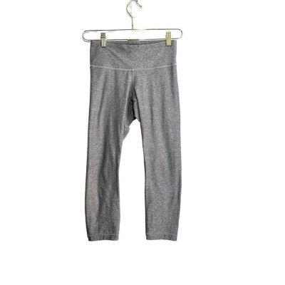 Lululemon Wunder Under?Mid Rise Cropped Leggings Womens 4 Heathered Gray Yoga