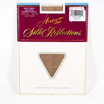 Hanes Silk Reflections Control Top SOFT TAUPE EF Style 717 Sandlefoot Pantyhose