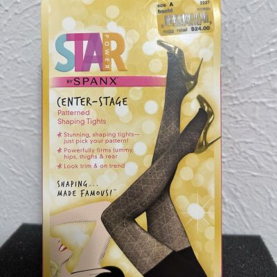 Star Power By Spanx Women Size A Shaping Tights Black Patterned Stretch Shapwear