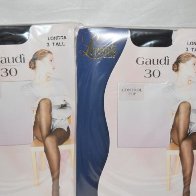 2X Levante Gaudi 30 control top Velvet pantyhose Londra 3 Tall ~ Sealed