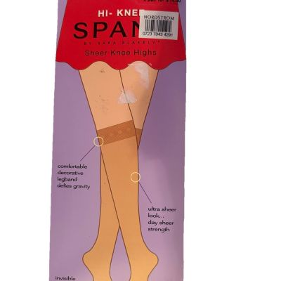 Spanx Sheer Black Knee Highs Size Fuller Calf 2 Pair Invisible Reinforced Toe