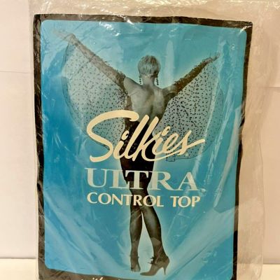 Silkies Ultra Control Top Pantyhose Size Large Vintage Mocha NIP