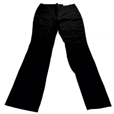 Chicos Womens Leggings 2T Black Flat Front Slash Pockets Stretch Relaxed Bootcut