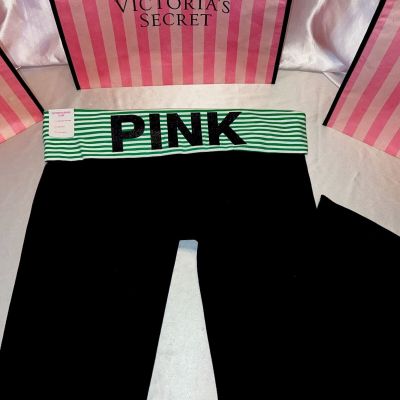 Victoria Secret PINK Original Leggings Cotton Foldover Flare XXL Sparkle Logo