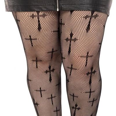 Leg Avenue womens Dark Alternative Fishnet Tights One Size Worship Me