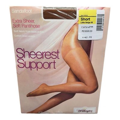 Vintage JCPenney sheerest support extra sheer pantyhose short little beige