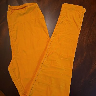 Lularoe Leggings OS, Solid Yellow Orange, NEW