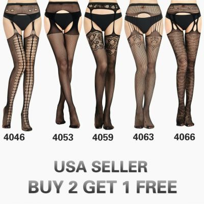 Women Sexy Lingerie Fishnet Sleepwear Stocking Thigh High Lace Garter Stocking