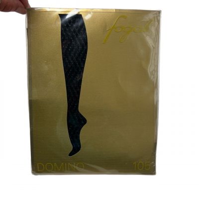 Fogal Size Medium Domino 105 Pantyhose Rhombic Pattern Sheer Noir Black NWT