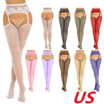 US Womens Hollow Out Suspender Pantyhoses Tights Ultra Thin Garter Stockings