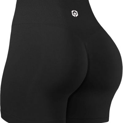 NELEUS Workout Shorts/Legging for Women Scrunch Medium, Q1055# 1 Pack,black