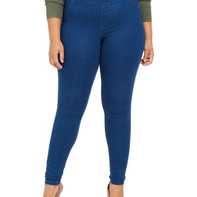 Hue Womens Plus Size Original Smooth Denim Leggings Size:3X Color:Blue