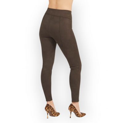 Large SPANX Faux Suede Leggings Chocolate Brown 20322 FREE SHIPPING