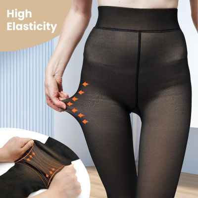 Fleece Lined Tights Sheer Women - Fake Translucent Warm Pantyhose