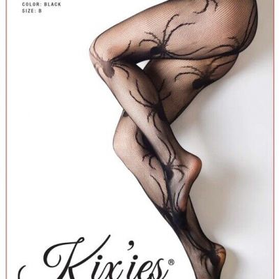 ??KIX'IES??Full Waisted Fishnet SPIDER Tights Pantyhose Stockings