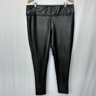 CeCe Faux Leather Skinny Pants Size XL Black Women’s High Rise