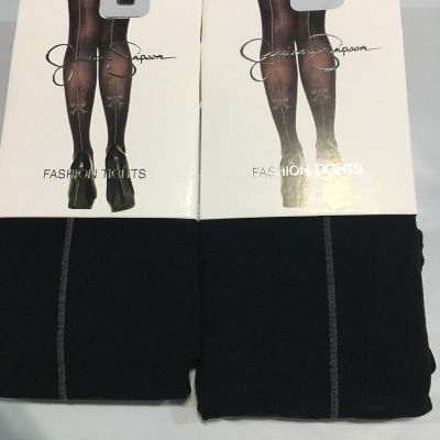 JESSICA SIMPSON S/M BLACK  FASHION  TIGHTS NWT MSRP: $16.00 Each Lot of 2