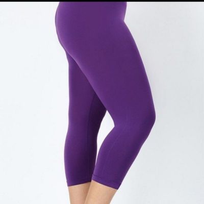 Plus Size Seamless Classic Leggings Purple