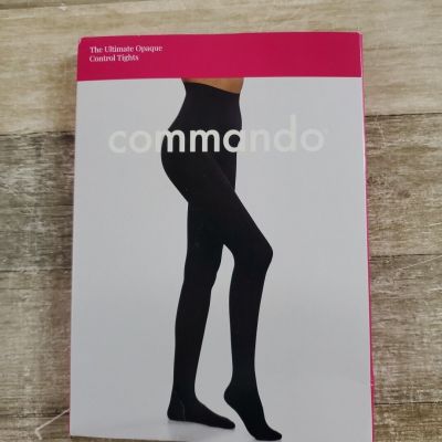 Commando Womens Black Ultimate Opaque Control Top Tights Sz Small Pantyhose