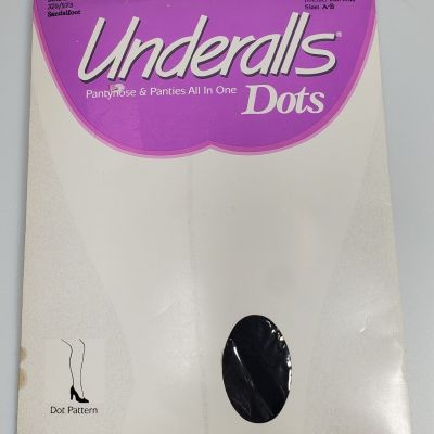 Underalls Dots Pantyhose Basic Black Dot Pattern Size AB Vintage NEW