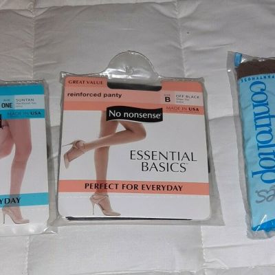 No Nonsense Silkies Panty Hose Knee Highs Lot Of 3 Size Large