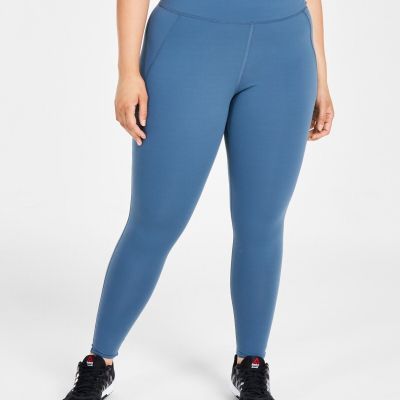 Reebok Plus Size Lux 3/4 Training Leggings Blue 2X New