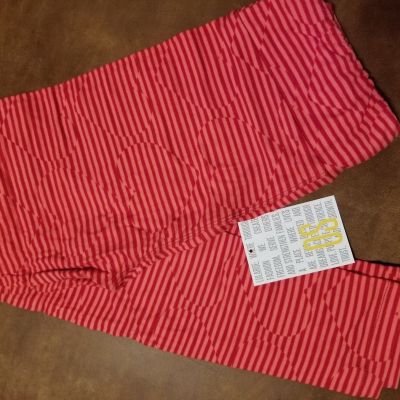 Lularoe Leggings OS, Vintage Valentine's Day, Stripes Striped Red Pink,Brand New