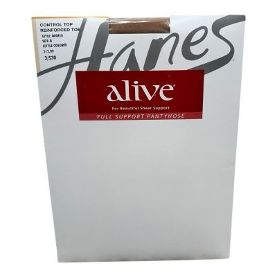 Vintage Hanes Alive Full Support Control Top 810 Pantyhose B Little Color